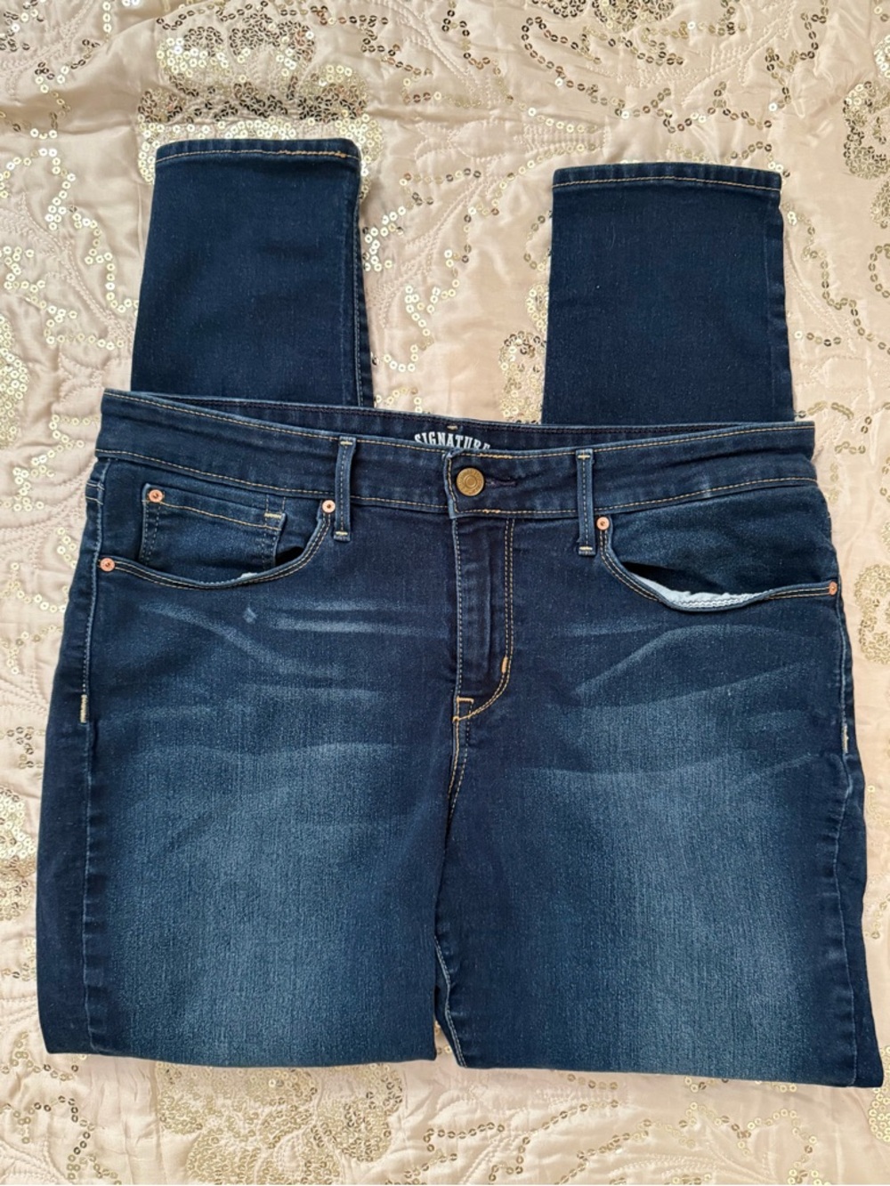 Signature by Levi Strauss Dark Blue Skinny Jeans Modern sz 16 euc